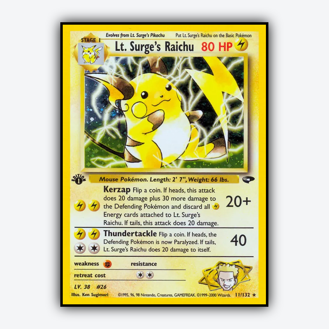 Lt. Surge's Raichu 011/132 - Gym Challenge Set - Card Rug
