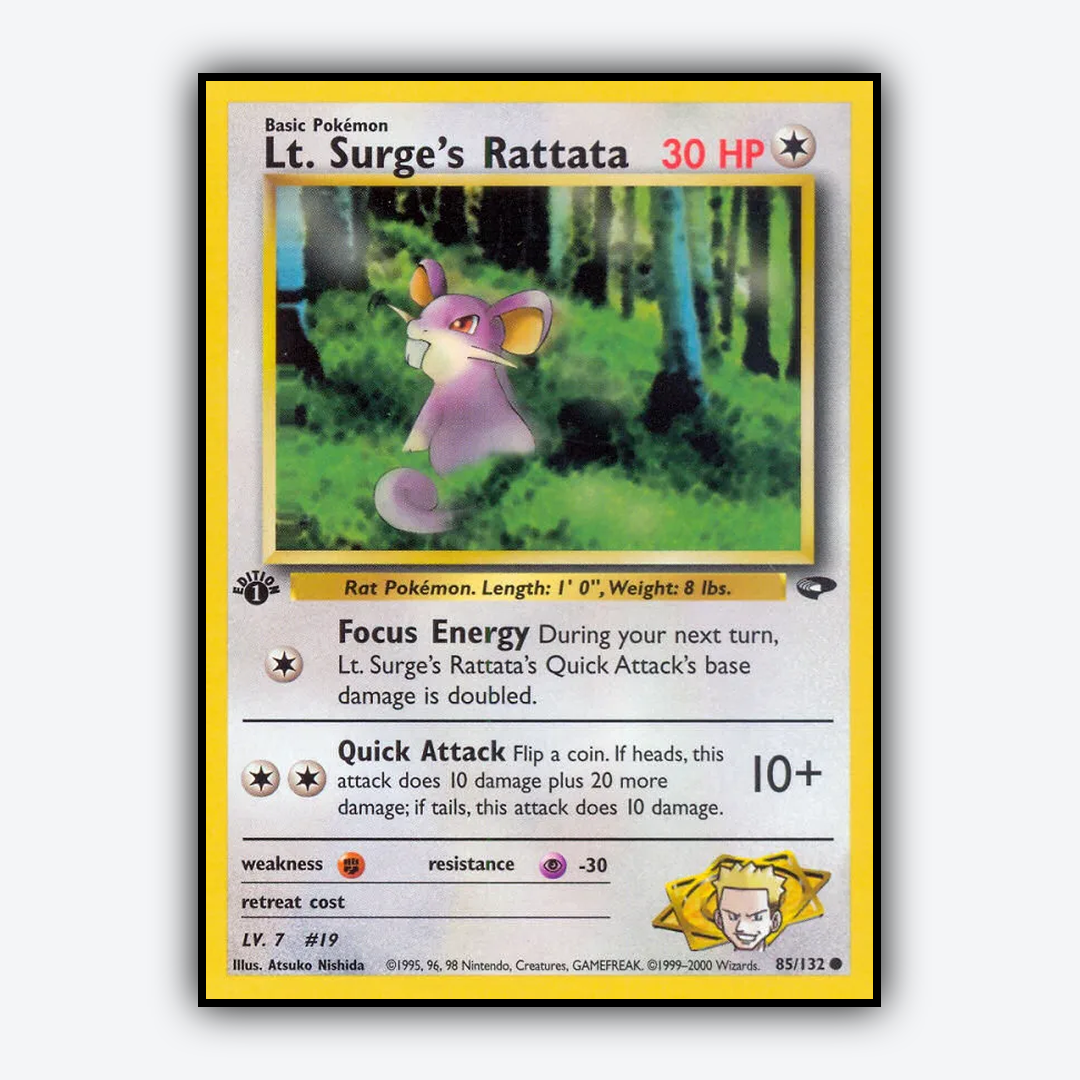 Lt. Surge's Rattata 085/132 - Gym Challenge Set - Card Rug
