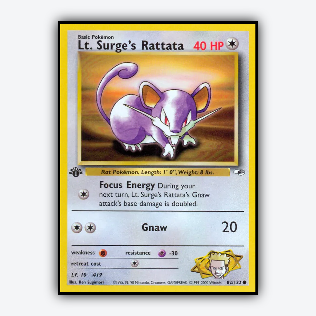 Lt. Surge's Rattata 082/132 - Gym Heroes Set - Card Rug