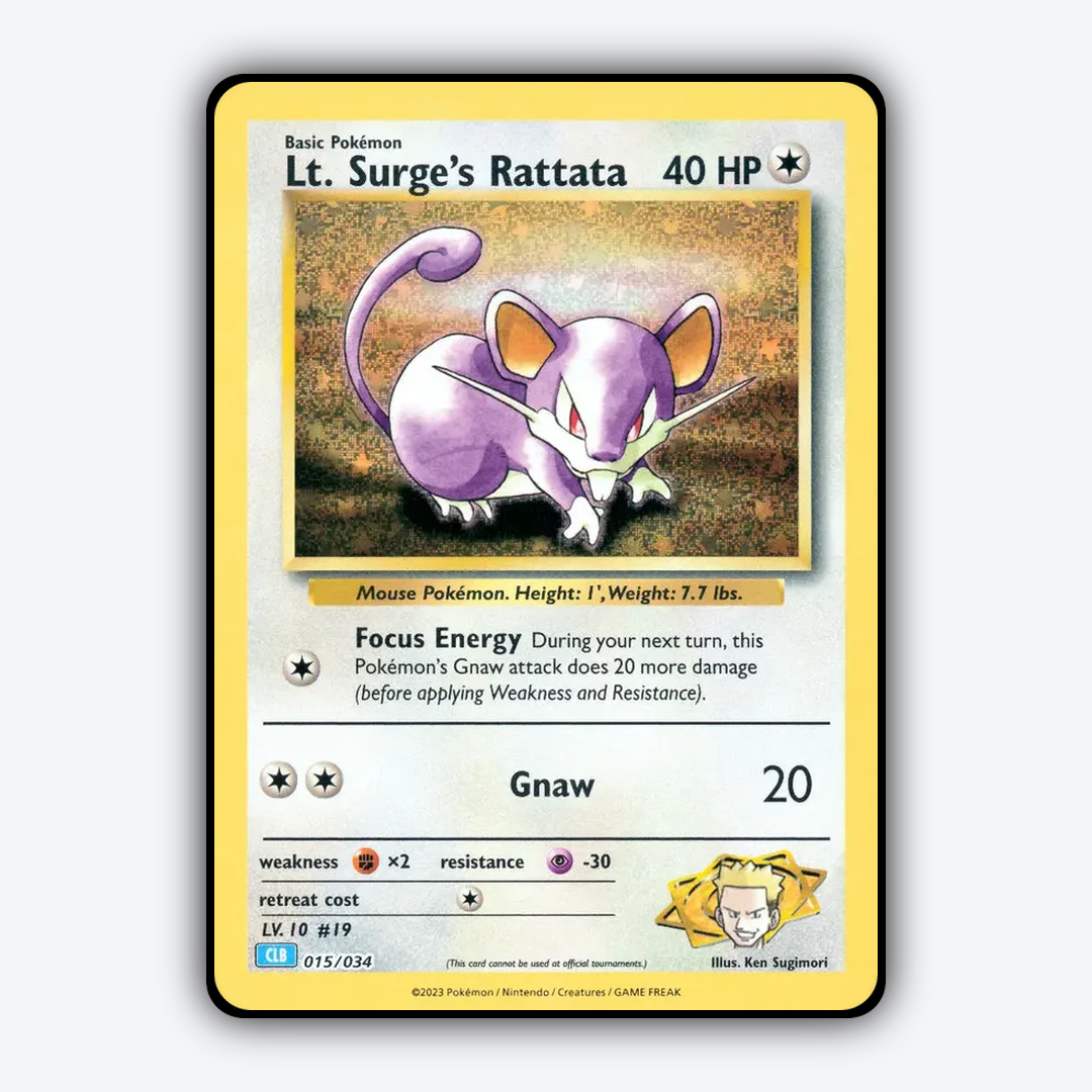Lt. Surge’s Rattata 015/034 - Pokémon TCG Classic - Blastoise Set - Card Rug
