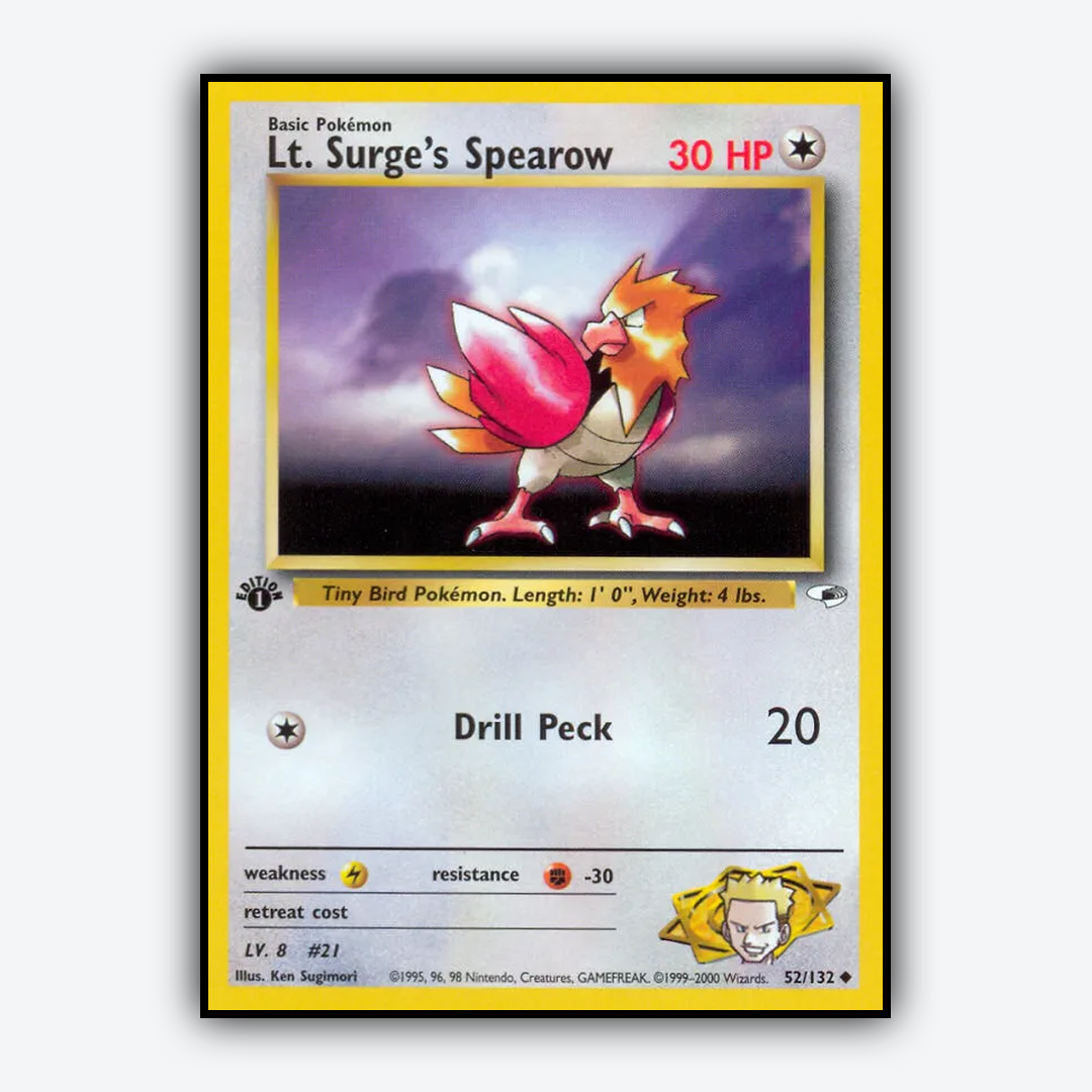 Lt. Surge's Spearow 052/132 - Gym Heroes Set - Card Rug