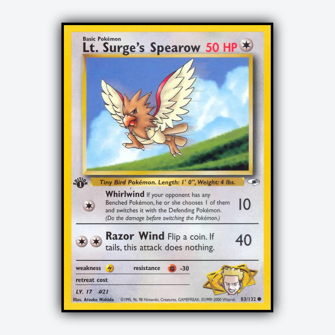 Lt. Surge's Spearow 083/132 - Gym Heroes Set - Card Rug