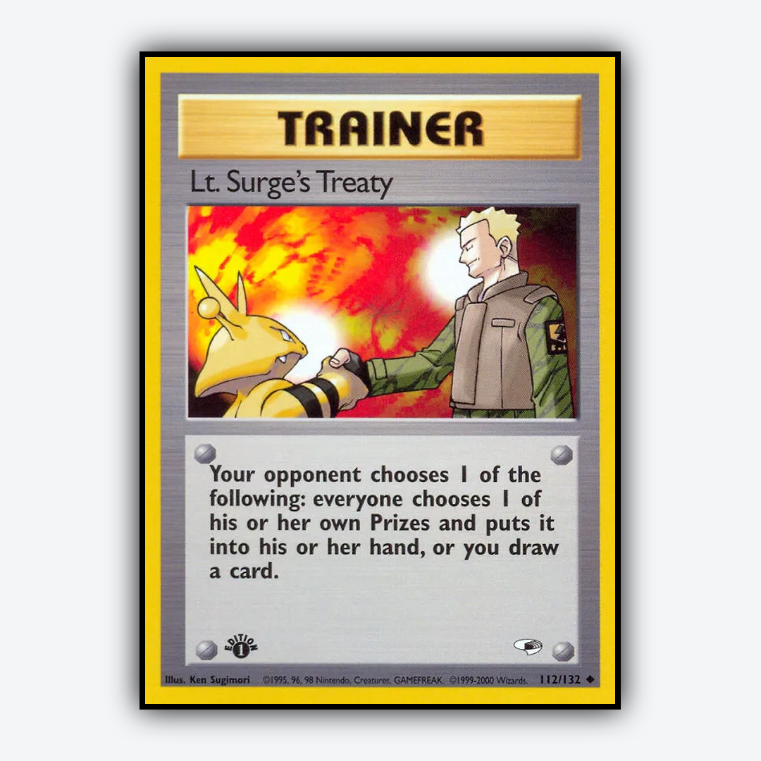 Lt. Surge's Treaty 112/132 - Gym Heroes Set - Card Rug