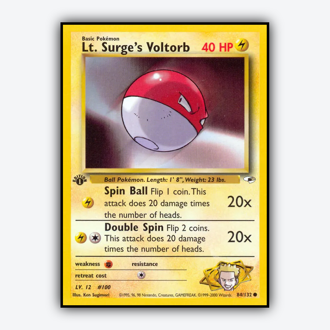 Lt. Surge's Voltorb 084/132 - Gym Heroes Set - Card Rug