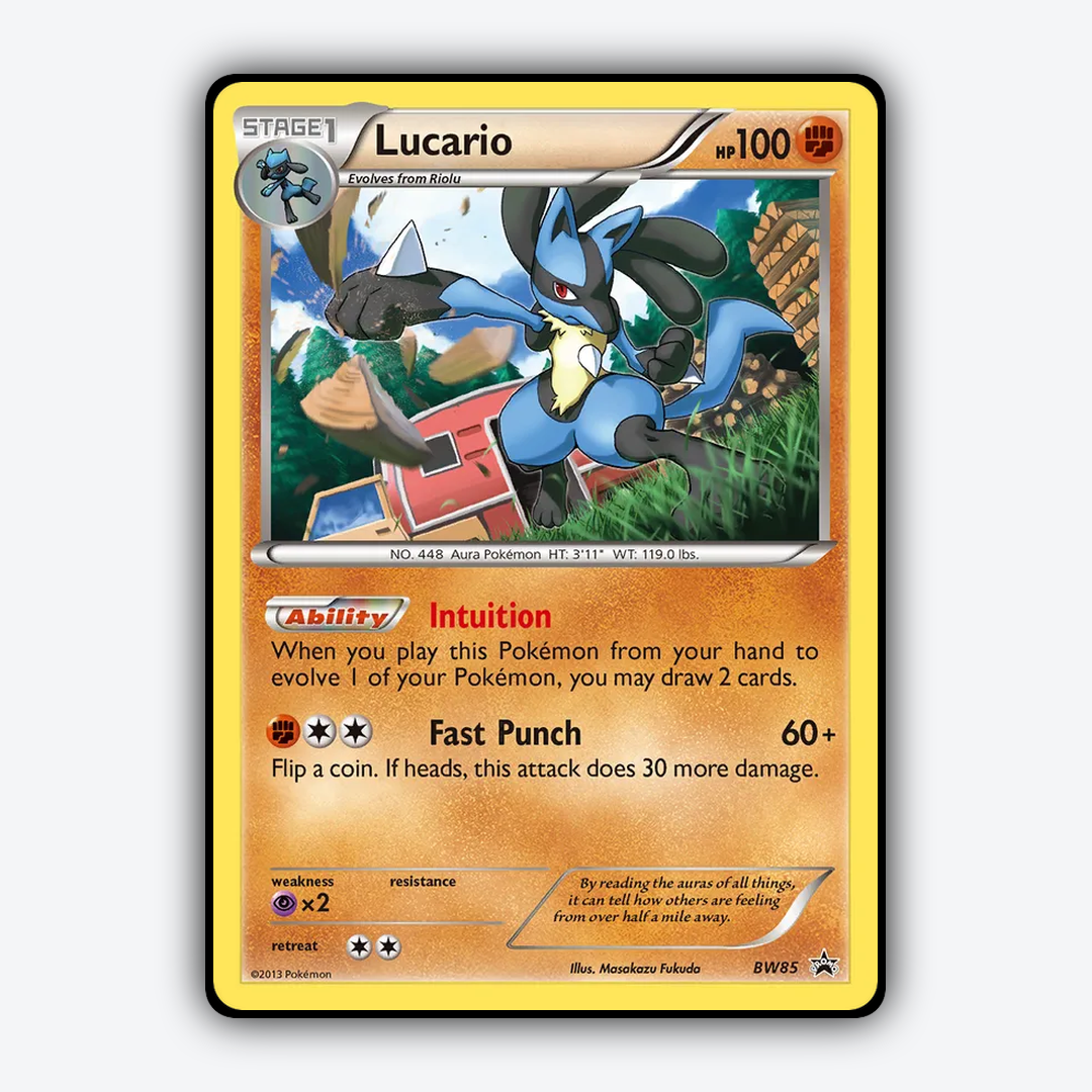 Lucario #85 - BW Black Star Promos Set - Card Rug