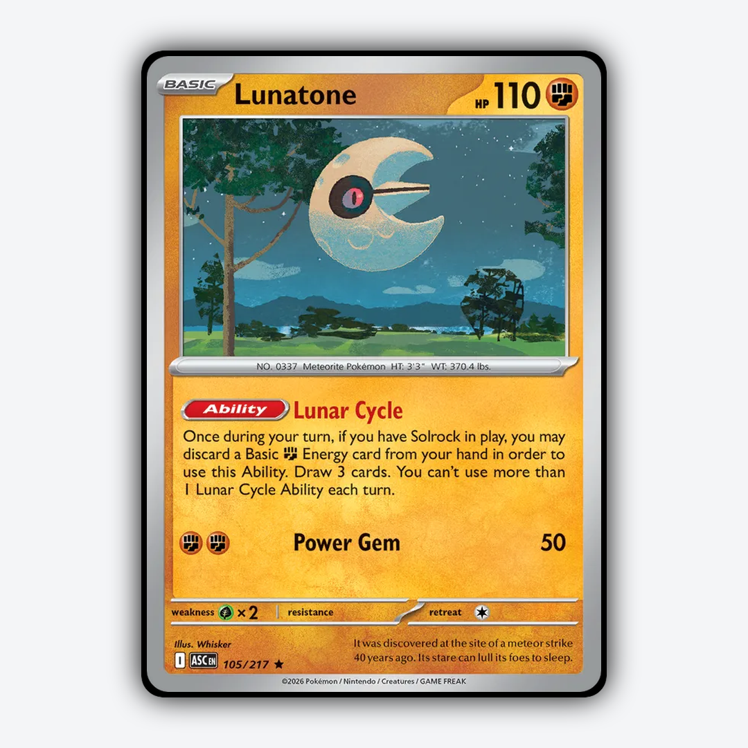 Lunatone 105/217 - Ascended Heroes Set - Card Rug