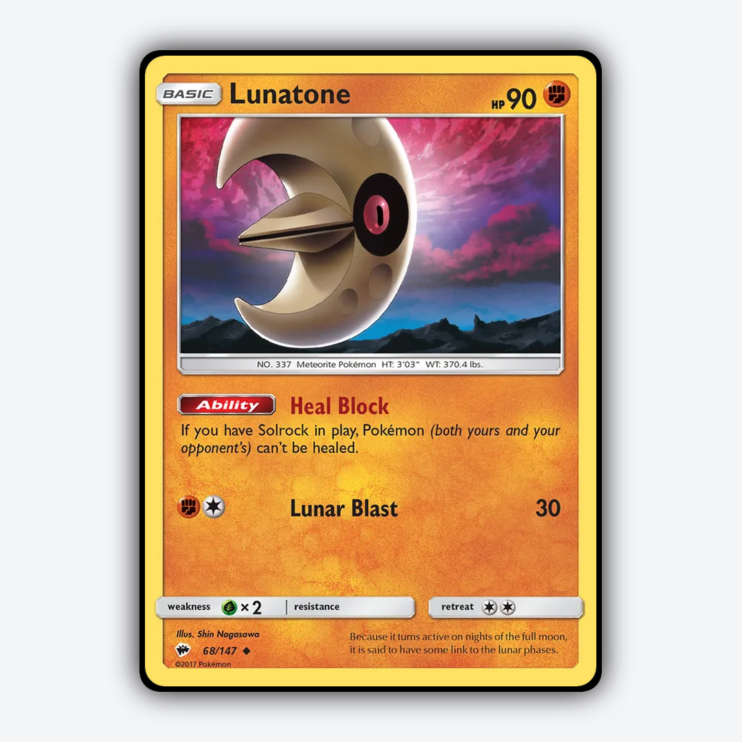 Lunatone 068/147 - Burning Shadows Set - Card Rug