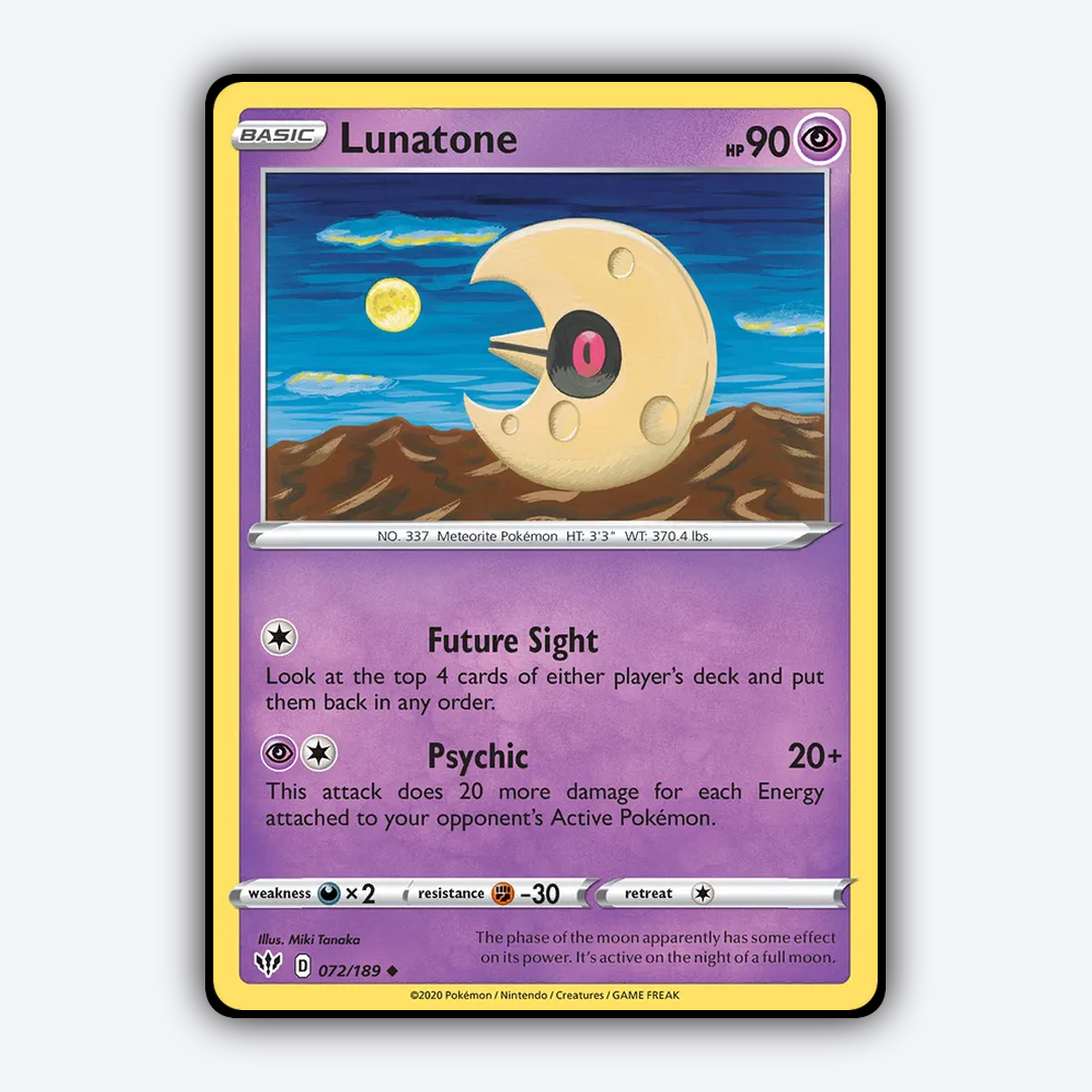 Lunatone 072/189 - Darkness Ablaze Set - Card Rug