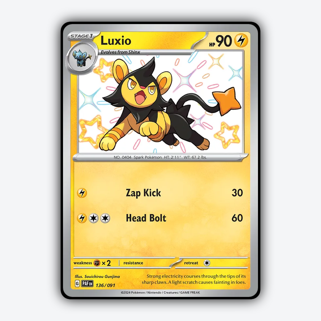 Luxio #136 - Paldean Fates Set - Card Rug