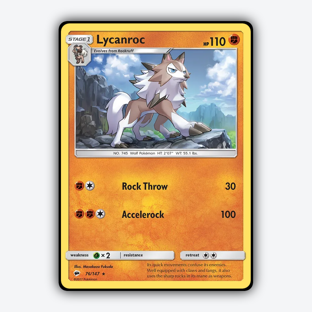 Lycanroc 076/147 - Burning Shadows Set - Card Rug