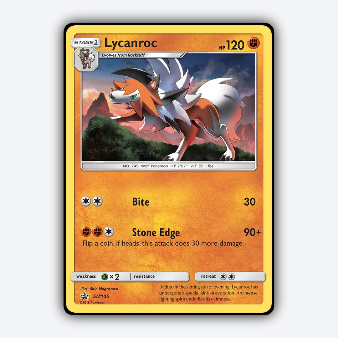 Lycanroc #105 - SM Black Star Promos Set - Card Rug