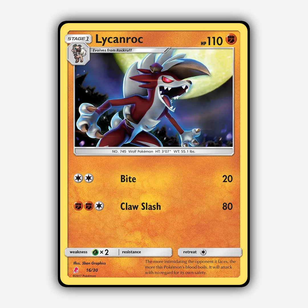Lycanroc 016/30 - Sun & Moon Trainer Kit Lycanroc Set - Card Rug