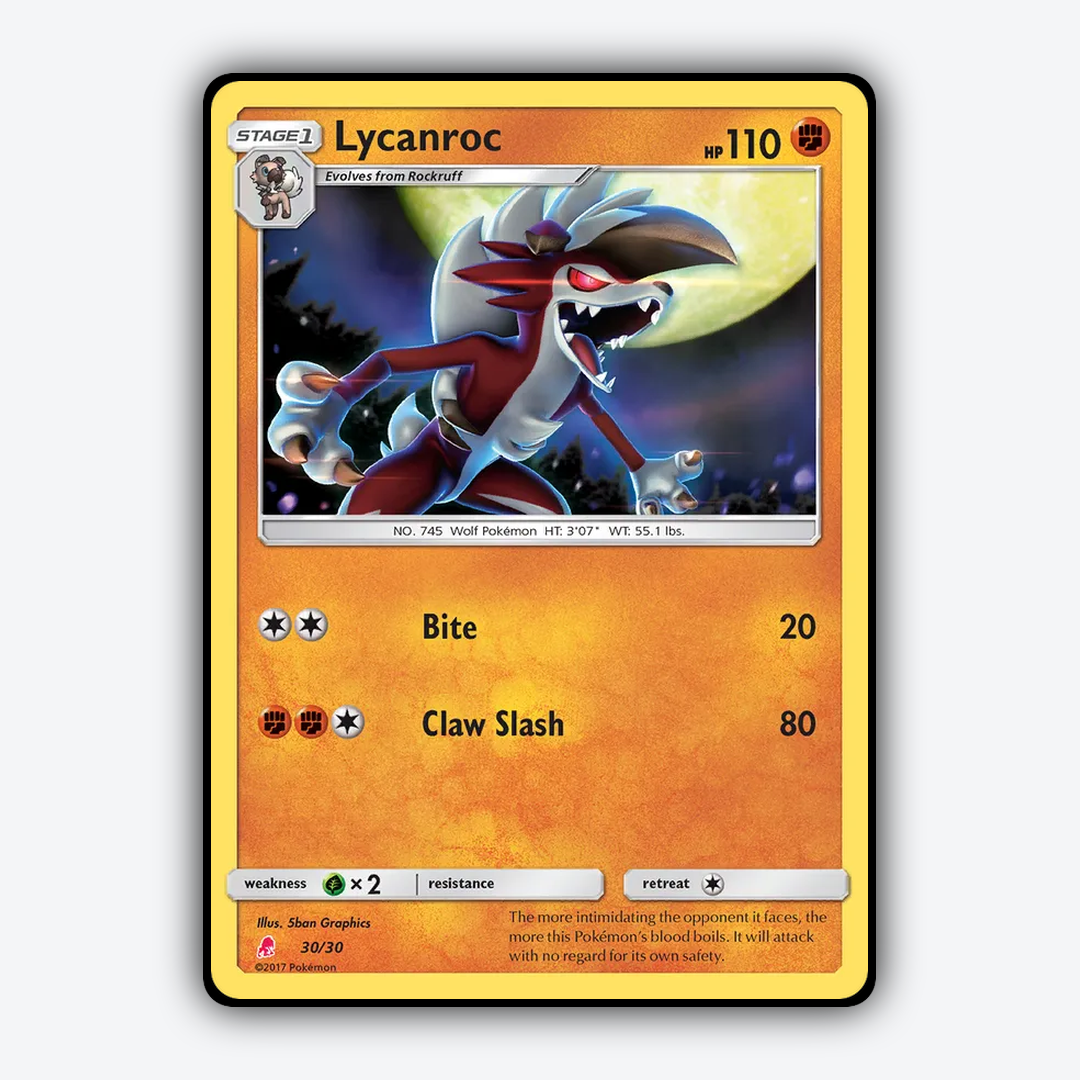 Lycanroc 030/30 - Sun & Moon Trainer Kit Lycanroc Set - Card Rug