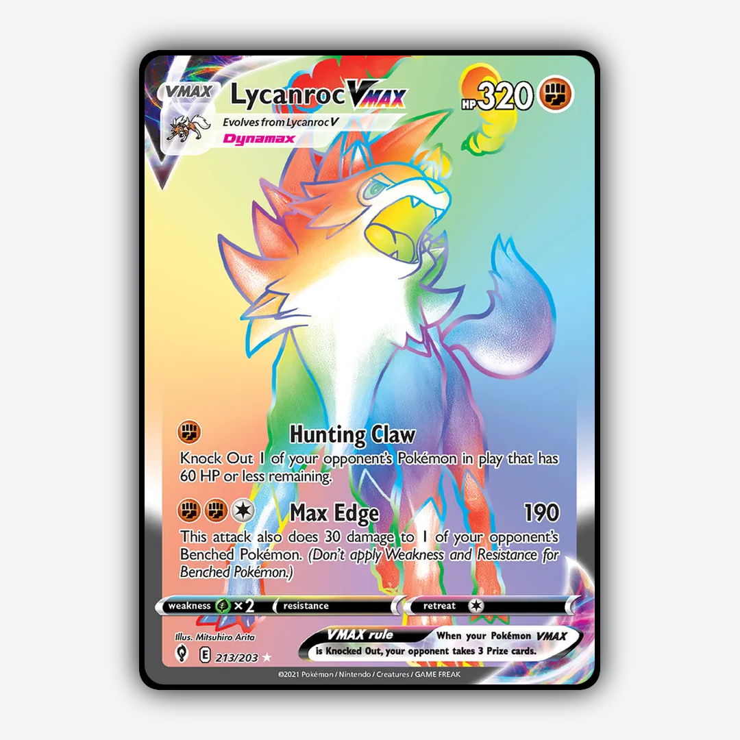 Lycanroc VMAX #213 - Evolving Skies Set - Card Rug