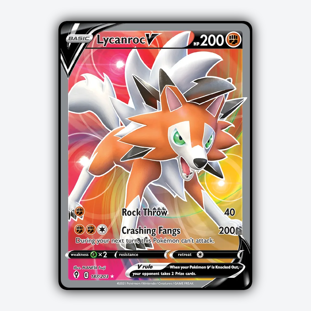 Lycanroc V #187 - Evolving Skies Set - Card Rug