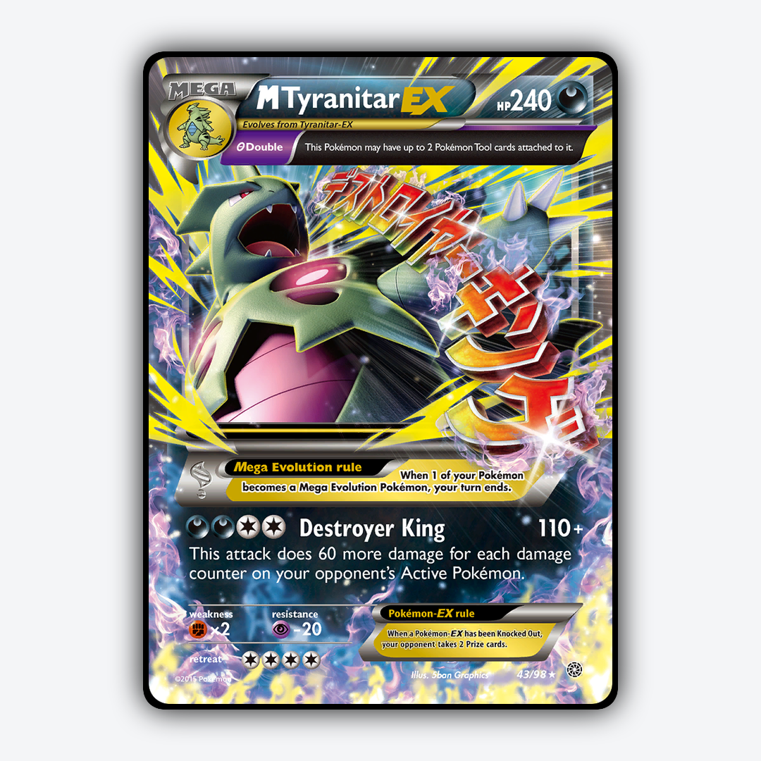 M Tyranitar-EX 043/98 - Ancient Origins Set - Card Rug
