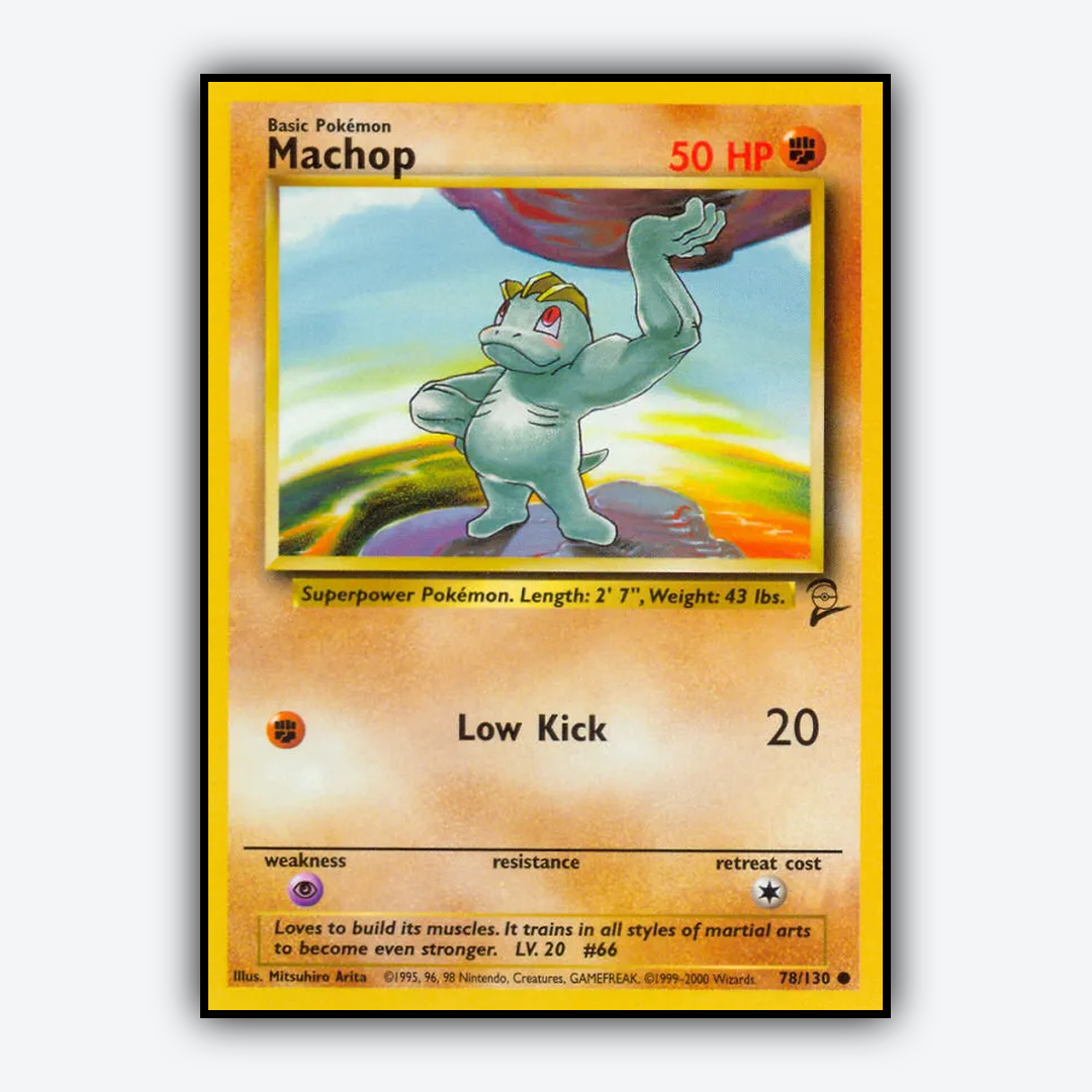 Machop 078/130 - Base Set 2 Set - Card Rug