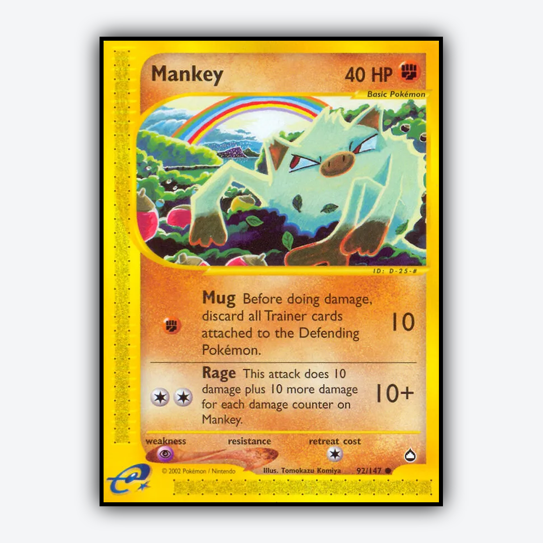 Mankey 092/147 - Aquapolis Set - Card Rug