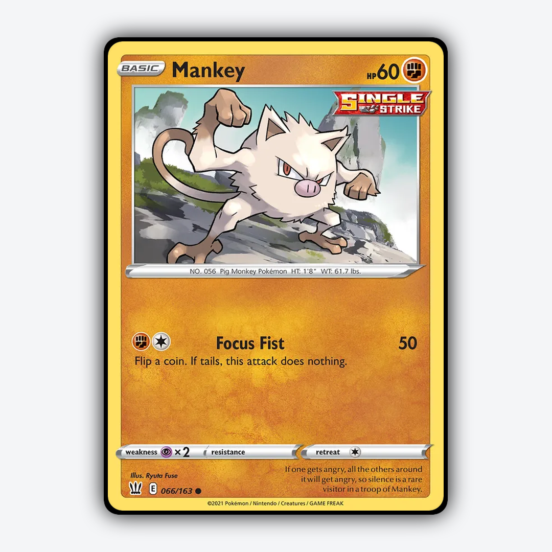 Mankey 066/163 - Battle Styles Set - Card Rug
