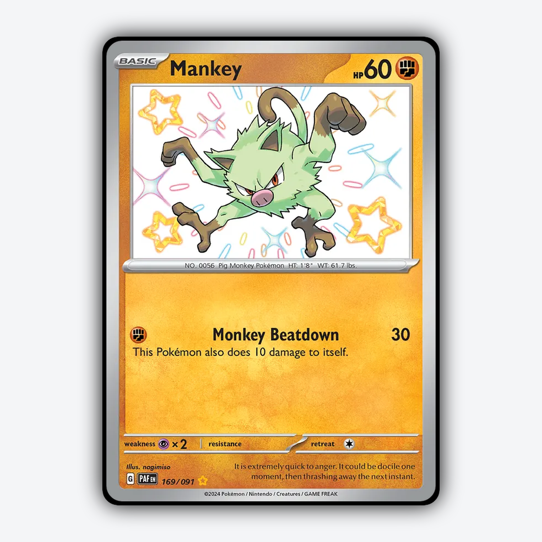Mankey #169 - Paldean Fates Set - Card Rug