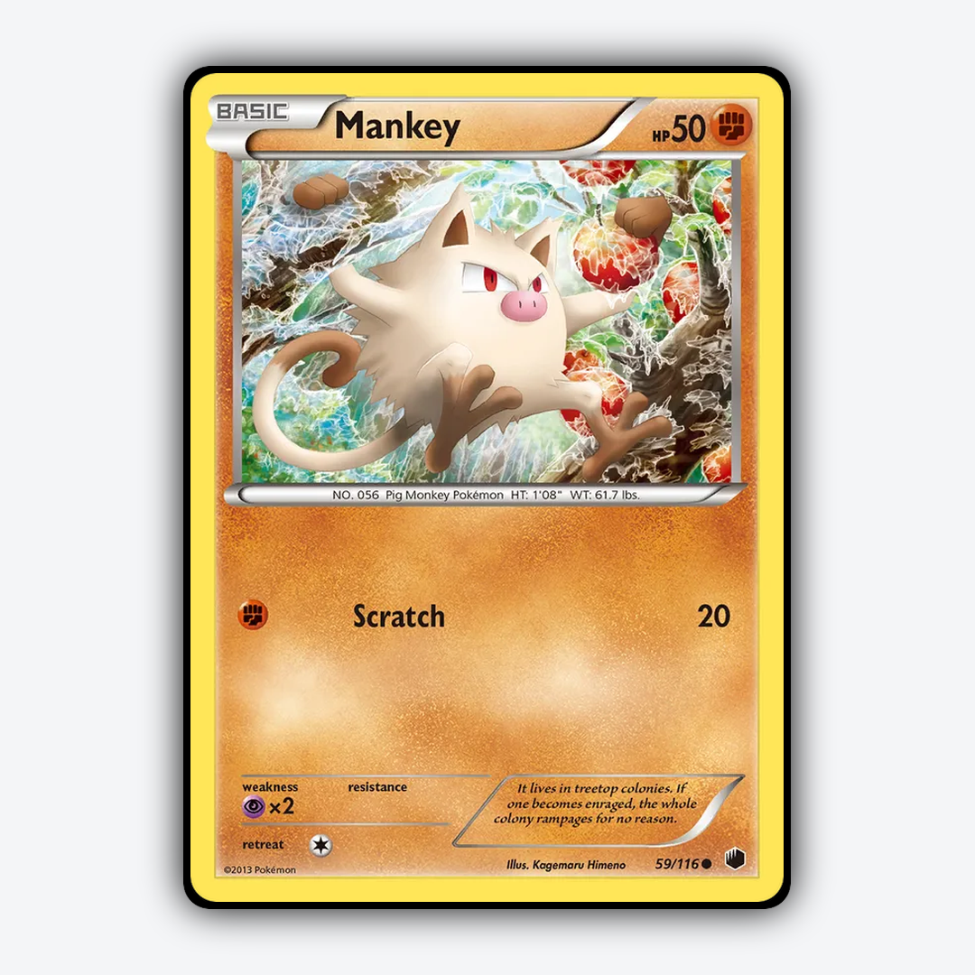 Mankey 059/116 - Plasma Freeze Set - Card Rug