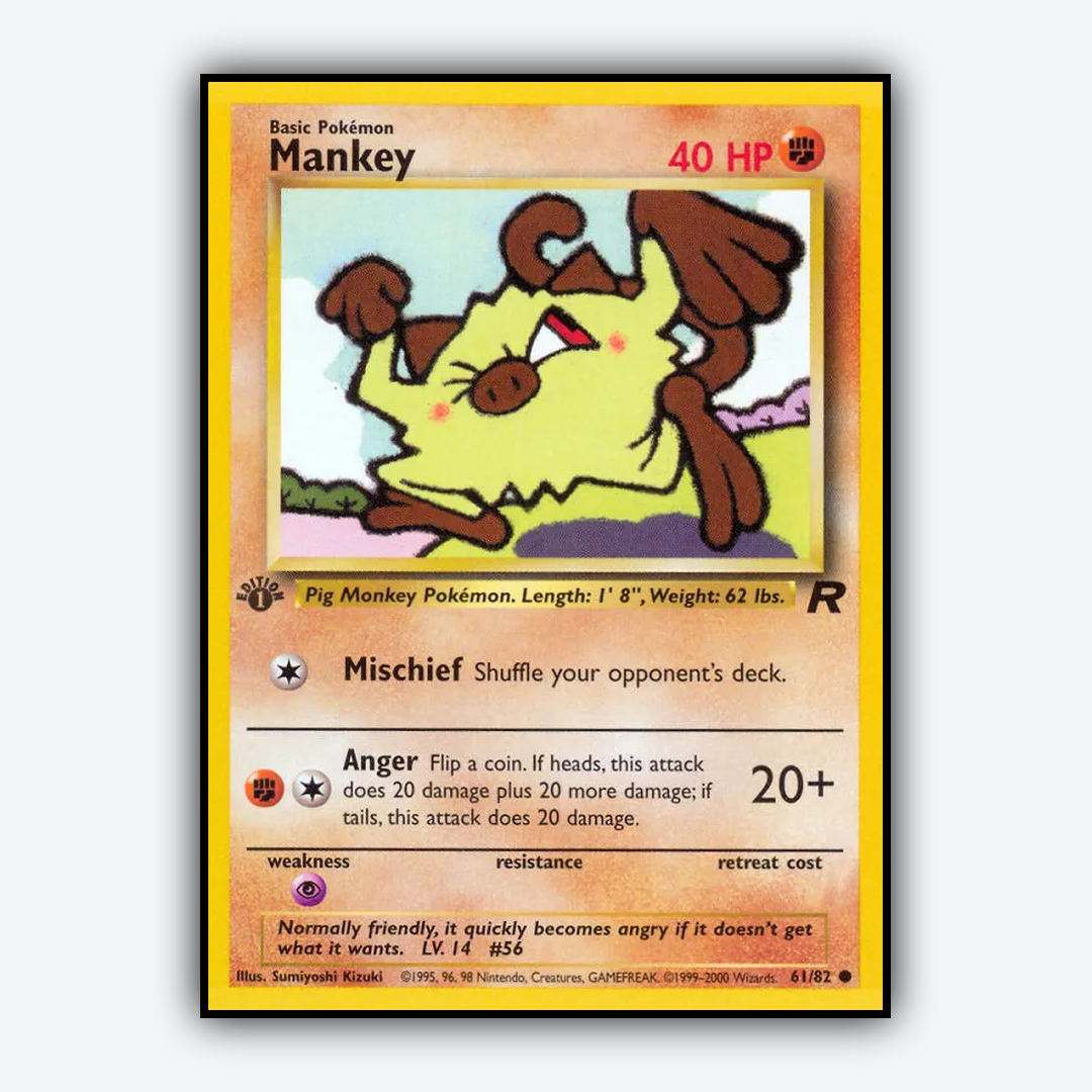 Mankey 061/82 - Team Rocket Set - Card Rug