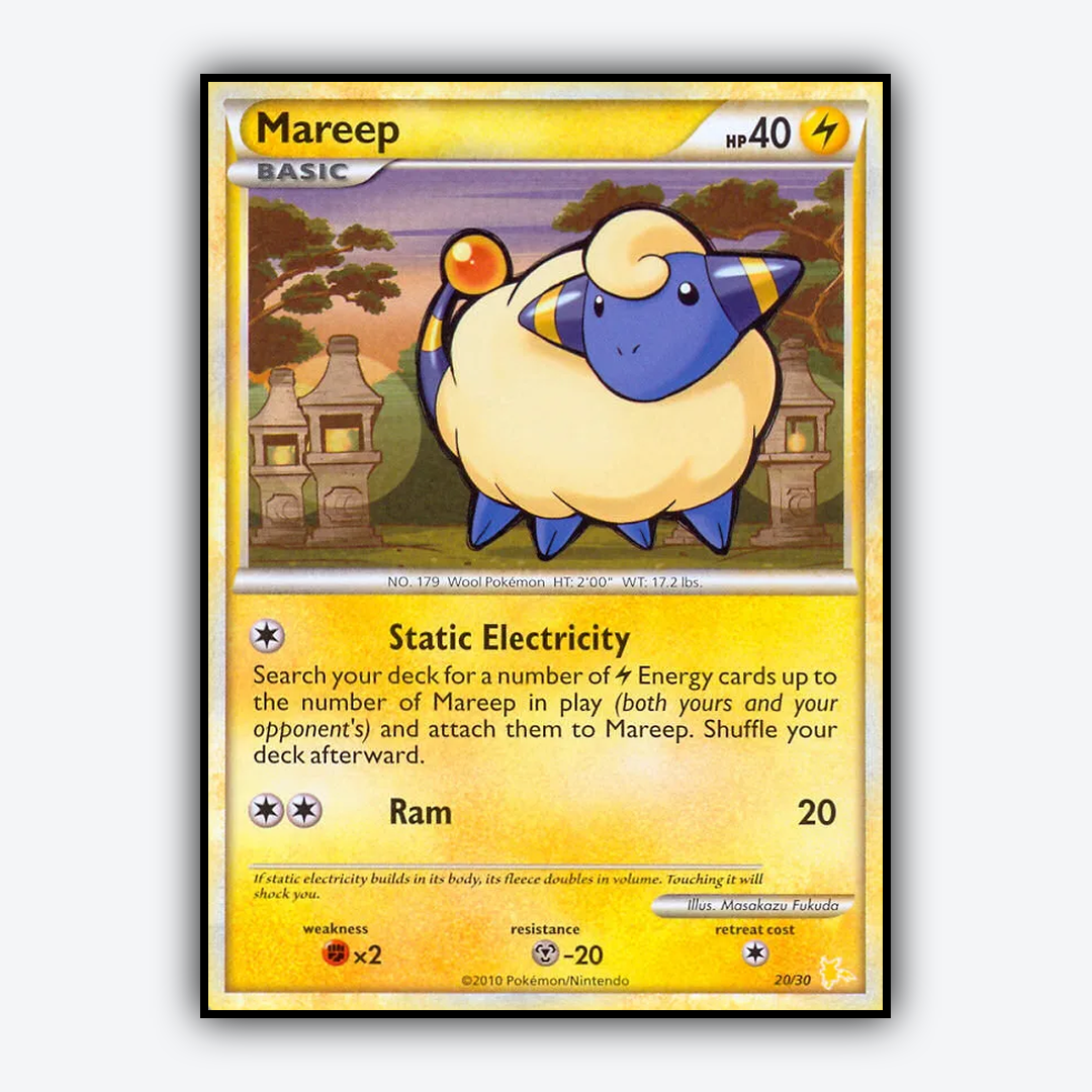Mareep 020/30 - HGSS Trainer Kit Raichu Set - Card Rug