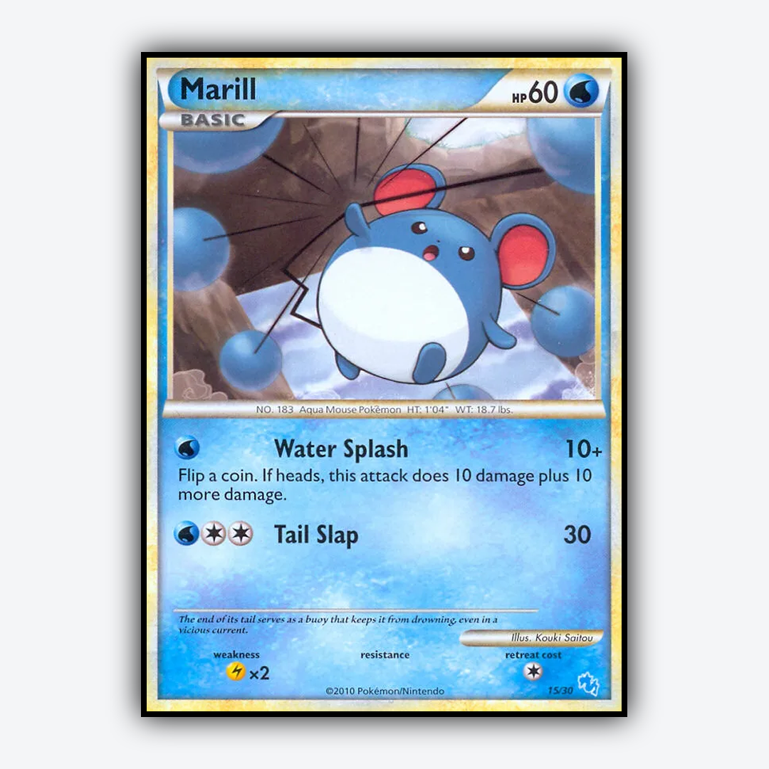 Marill 015/30 - HGSS Trainer Kit Gyarados Set - Card Rug