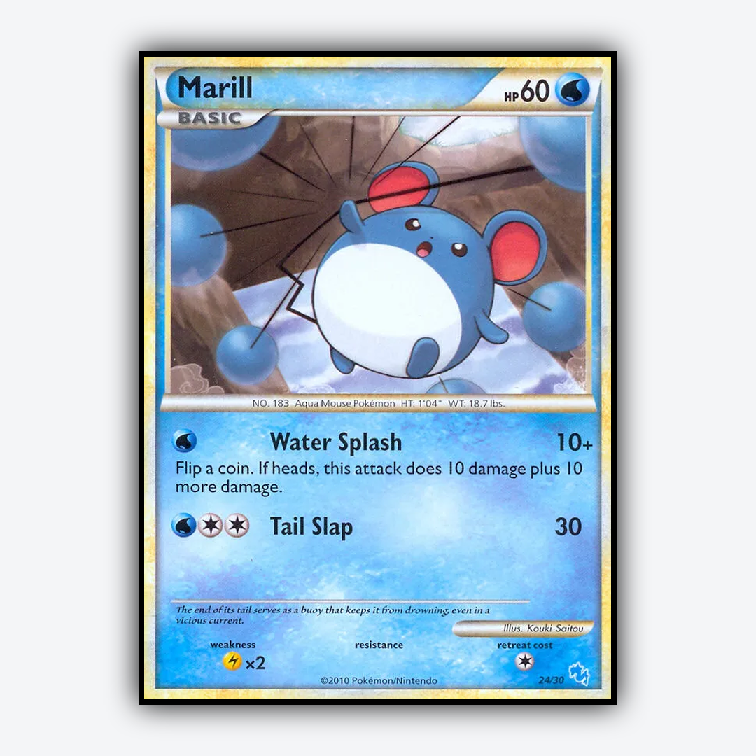 Marill 024/30 - HGSS Trainer Kit Gyarados Set - Card Rug