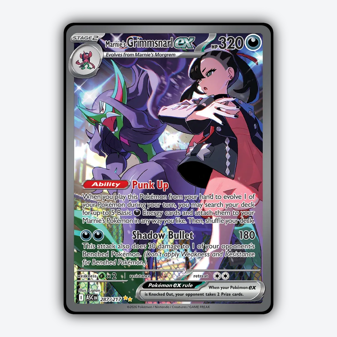 Marnie's Grimmsnarl ex 287/217 - Ascended Heroes Set - Card Rug
