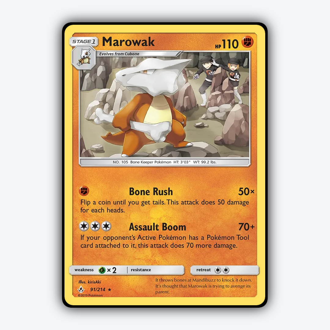 Marowak 091/214 - Unbroken Bonds Set - Card Rug