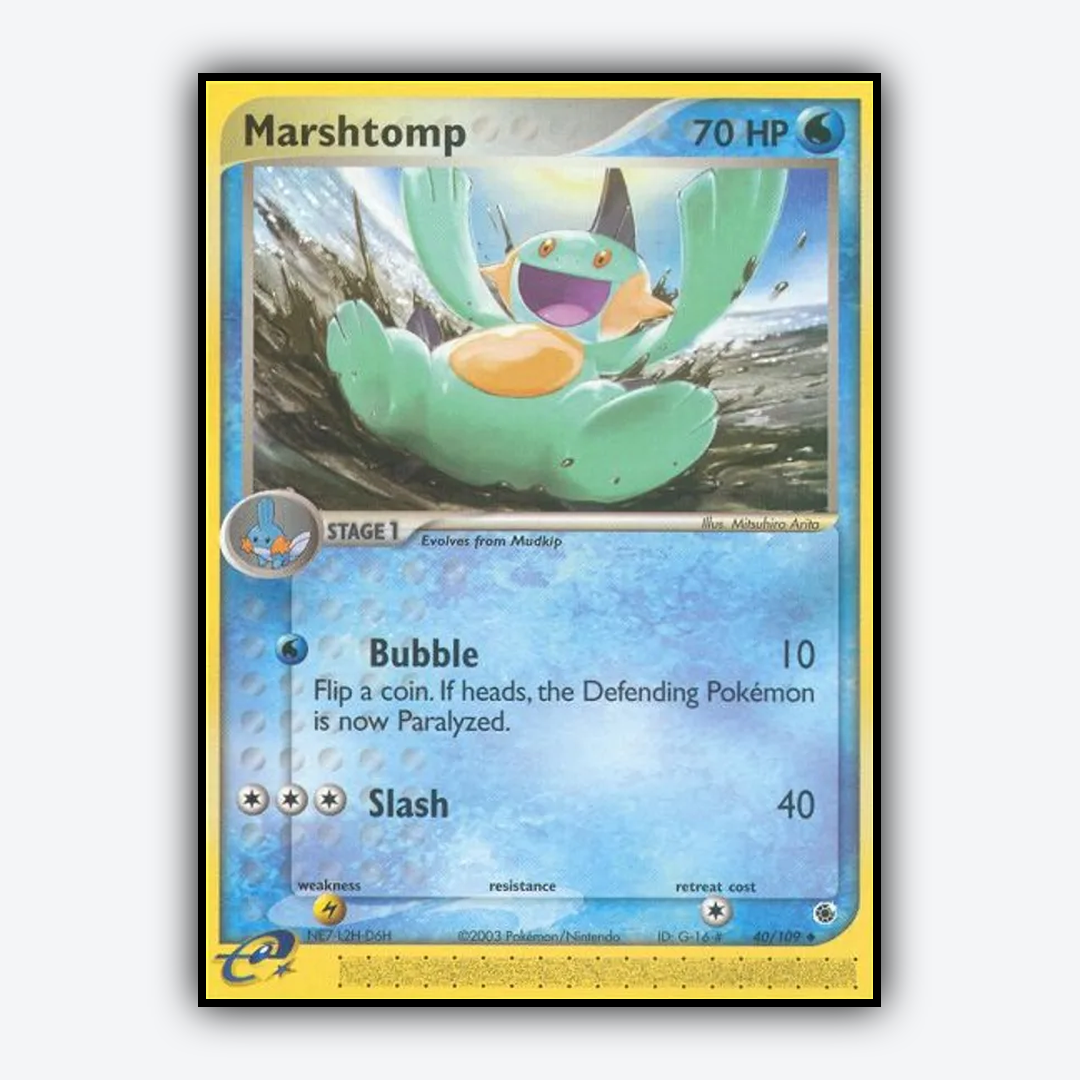 Marshtomp 040/109 - Ruby & Sapphire Set - Card Rug