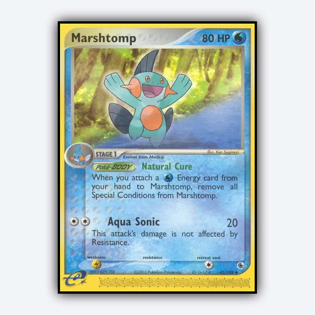 Marshtomp 041/109 - Ruby & Sapphire Set - Card Rug