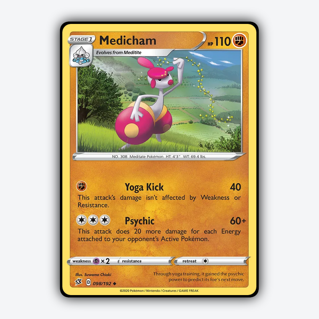 Medicham 098/192 - Rebel Clash Set - Card Rug