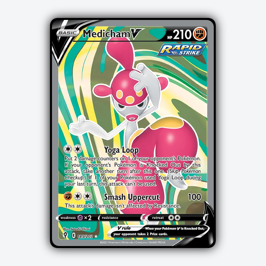 Medicham V #185 - Evolving Skies Set - Card Rug