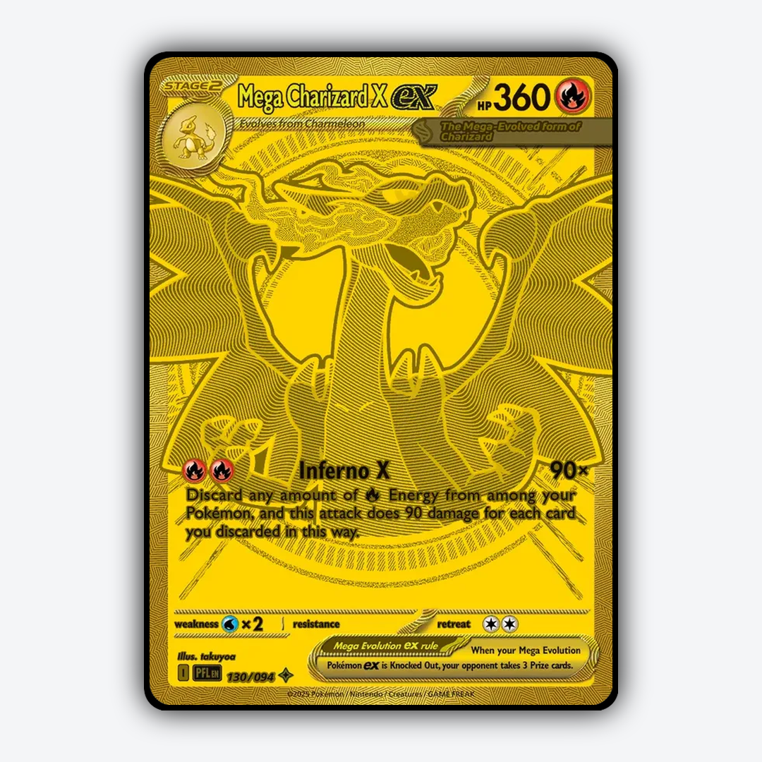 Mega Charizard X ex 130/094 - Phantasmal Flames Set - Card Rug