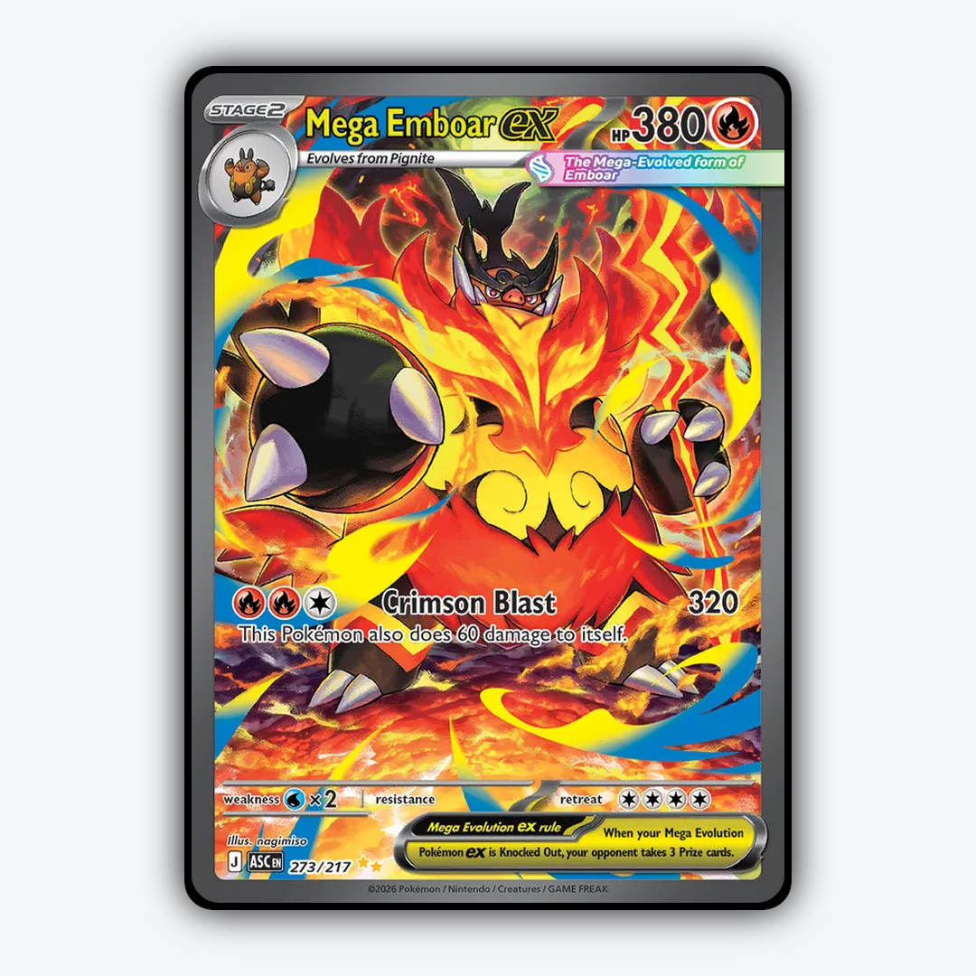 Mega Emboar ex 273/217 - Ascended Heroes Set - Card Rug