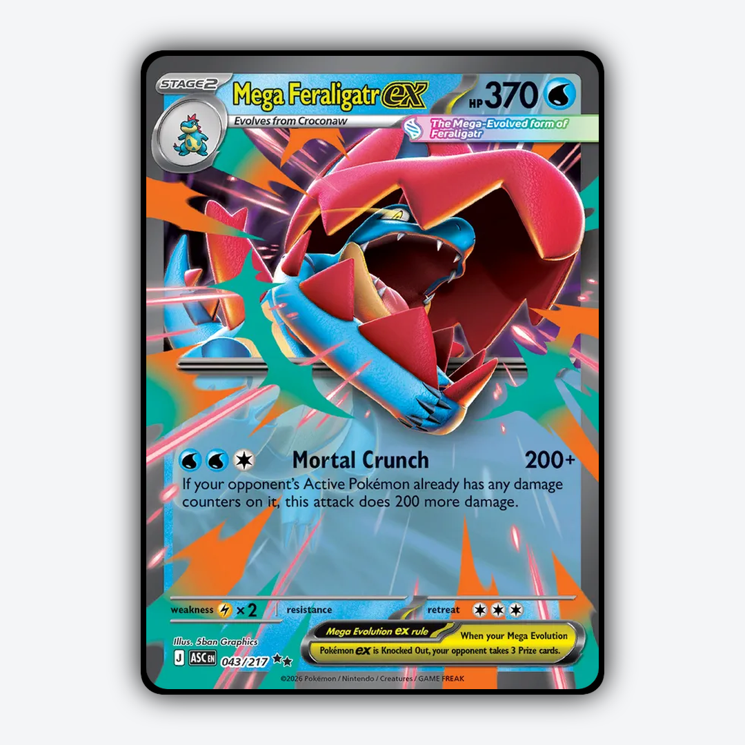 Mega Feraligatr ex 043/217 - Ascended Heroes Set - Card Rug