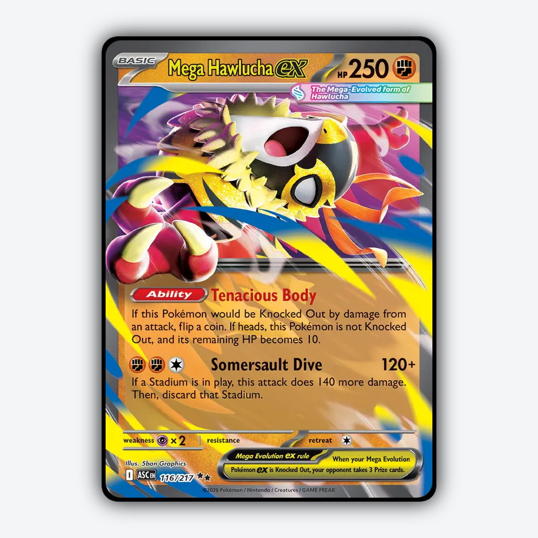Mega Hawlucha ex 116/217 - Ascended Heroes Set - Card Rug