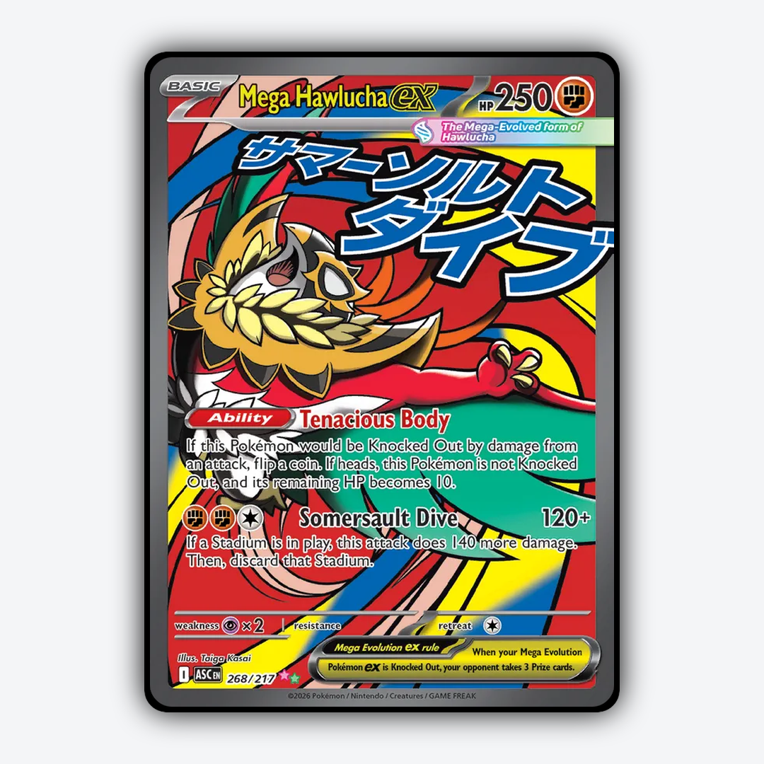 Mega Hawlucha ex 268/217 - Ascended Heroes Set - Card Rug