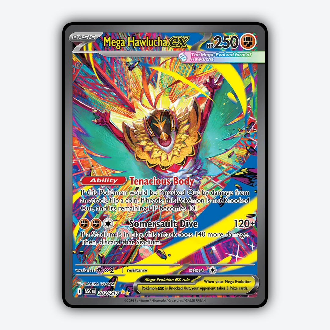Mega Hawlucha ex 283/217 - Ascended Heroes Set - Card Rug
