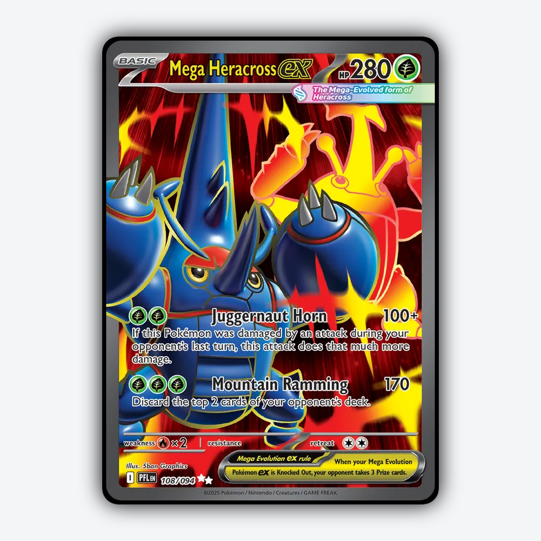 Mega Heracross ex 108/094 - Phantasmal Flames Set - Card Rug