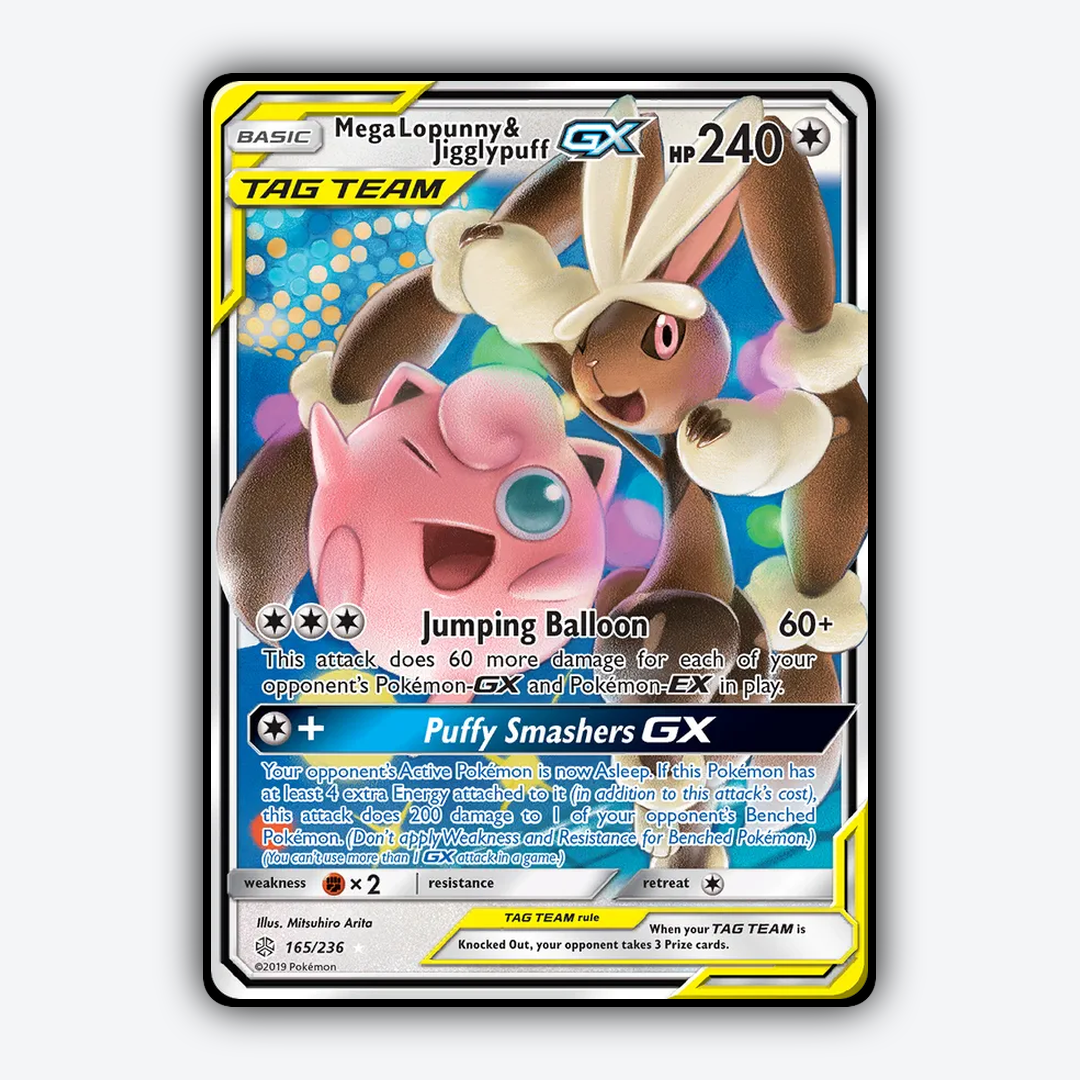 Mega Lopunny & Jigglypuff-GX 165/236 - Cosmic Eclipse Set - Card Rug