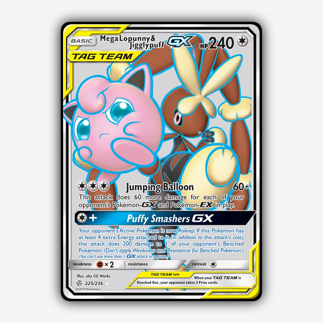 Mega Lopunny & Jigglypuff-GX 225/236 - Cosmic Eclipse Set - Card Rug