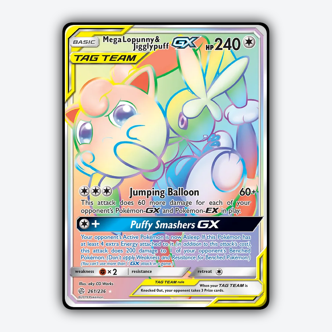 Mega Lopunny & Jigglypuff-GX 261/236 - Cosmic Eclipse Set - Card Rug