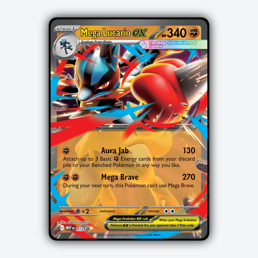 Mega Lucario ex #12 - ME Black Star Promos Set - Card Rug