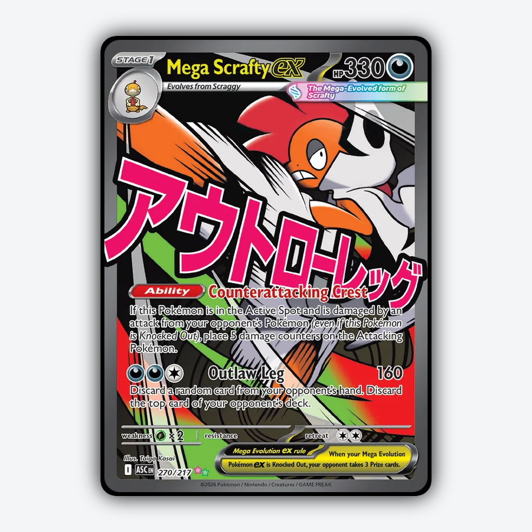 Mega Scrafty ex 270/217 - Ascended Heroes Set - Card Rug