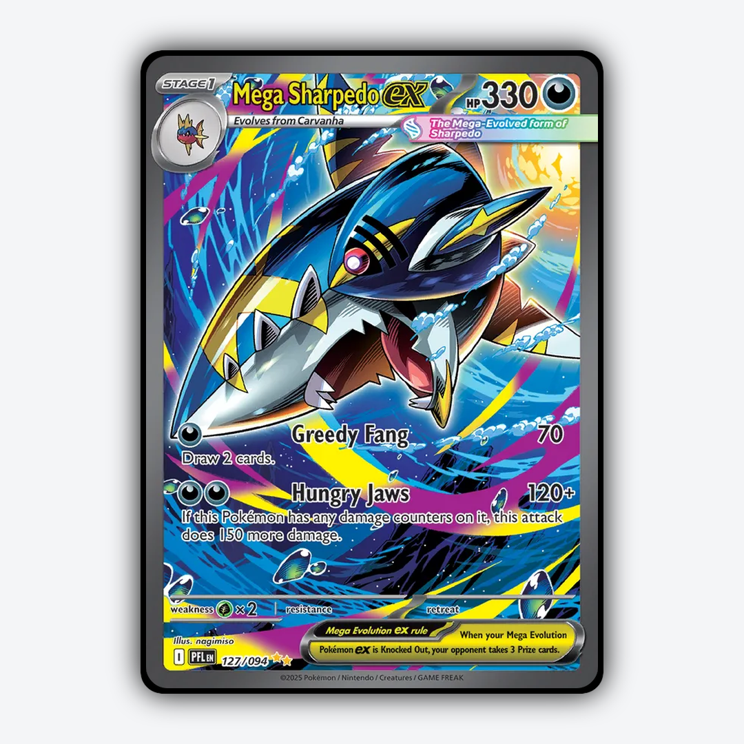 Mega Sharpedo ex 127/094 - Phantasmal Flames Set - Card Rug