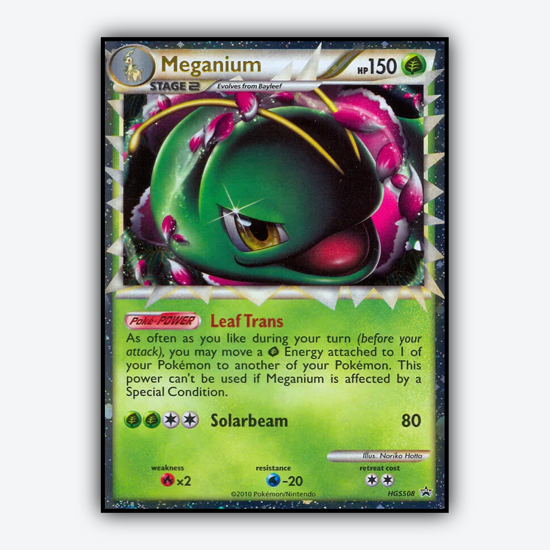 Meganium #8 - HGSS Black Star Promos Set - Card Rug