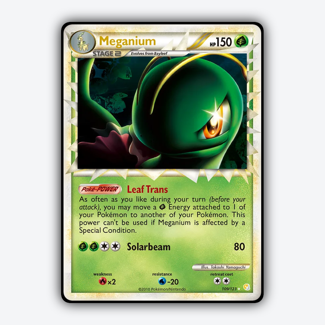 Meganium 109/123 - HeartGold & SoulSilver Set - Card Rug